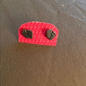 Red and Black Baby Feet Earrings